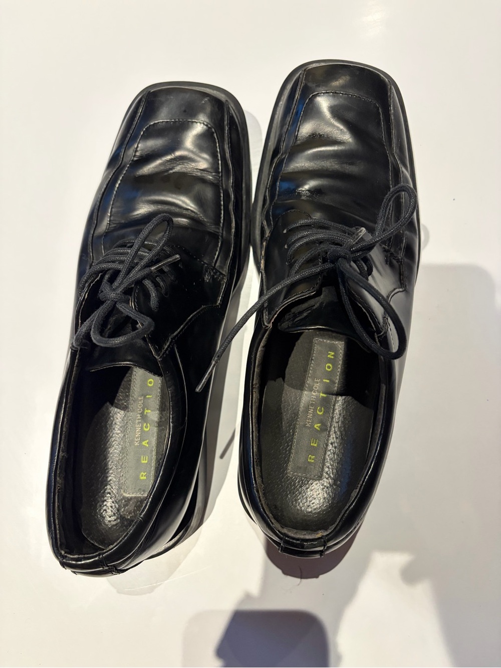 Kenneth Cole Reaction Black Men’s Square-Toe Lace-Up Oxfords